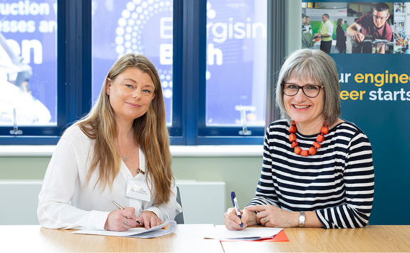 Sofia’s Kim Gaul-Clark (left) and Newcastle University’s Professor Stephanie Glendinning